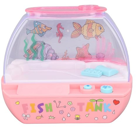 TOPINCN Faux Aquarium pour Enfants et Adultes, Mini Aquarium pour Enfants, Jouet éducatif avec Lumière et Musique, Artificiel avec Poissons en Mouvement