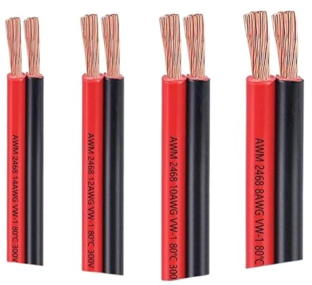 cavi solari fotovoltaici, Cavo for pannello solare a 2 pin, rosso, nero, rame 8-14 AWG(8AWG 2X8MM2-1M)