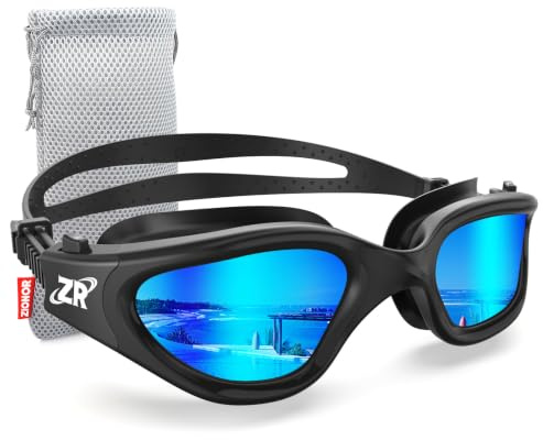ZIONOR G1 NEW Polarisierte Schwimmbrille für Erwachsene Damen Herren | Beschlagfrei, 100% UV-Schutz, wasserdicht & verstellbares Nasenstück