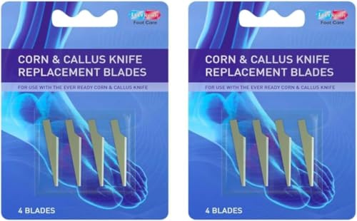 Ever Ready Corn & Callus Trimmer Refills | Replacement Cartridges for Compatible Foot Care Tools | Pack of 8 (2 x 4)