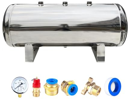 Réservoir d'eau sous Pression, réservoir de compresseur d'air en Acier Inoxydable de 30 L - Réservoir de Stockage d'eau Haute Pression Portable avec raccord d'entrée, 7,92 Gal, idéal pour Le
