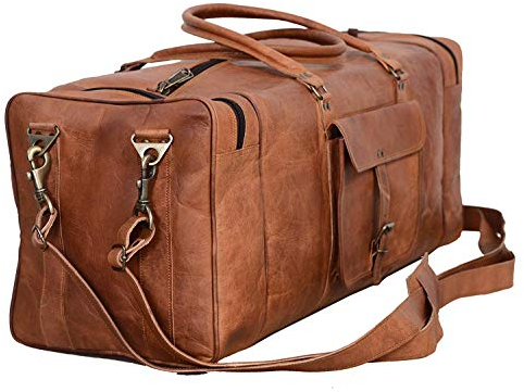 Kpl 71,1 cm groß Leder Duffel Travel Duffle Gym Sport über Nacht Weekender