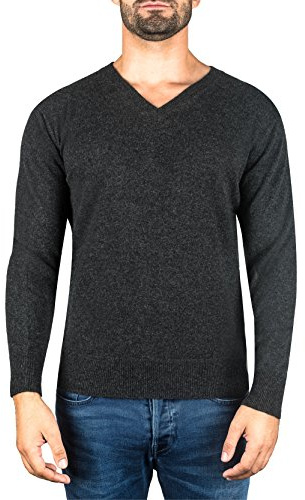 100% Kaschmir Herren Pullover | Sweater V-Ausschnitt 2-fädig