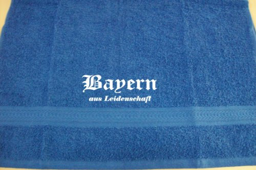 ShirtShop-Saar Bayern aus Leidenschaft; Städte Badetuch, Royalblau