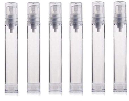6PCS 15ml Empty Clear Refillable Airless Vacuum Pump Cream Lotion Bottle Portable Make Up Cosmetic Travel Bottles Toiletries Liquid Container for Essence Cleanser Emulsion (15ml)