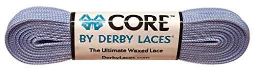 Derby Laces CORE Schmale 6 mm gewachste Spitze für Eiskunstlauf, Rollschuhe, Stiefel und normale Schuhe (Periwinkle Purple, 244 cm)