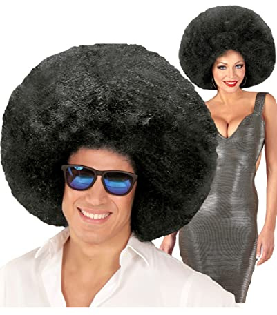 Horror-Shop Riesige Afro Perücke schwarz als Kostümzubehör für Karneval und Mottoparties