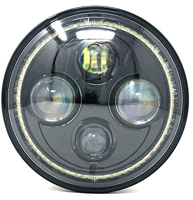 Alchemy Parts Motorrad Projektor LED Scheinwerfer Einsatz 7 Zoll mit Halo Ring Licht Surround Homologiert
