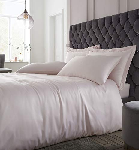 Catherine Lansfield Silky Soft Satin King Duvet Set Blush