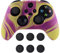 PlayVital Silikon Hülle für Xbox Series X & S Controller,Case Anti-Rutsche Schutzhülle Hülle Griffe Skin Weiches Gummi Grips für Xbox Series X & S Controller(Zweifarbig Lila & Gelb)