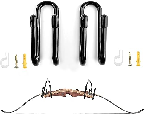AMEYXGS Bogenschießen Wandhalterung Bogenständer Recurve Bow Zeigt Wandhalter an Einstellbar Traditionelles Bogenlagerregal für Traditionellen Langbogen Recurve Bogen (2 STK)