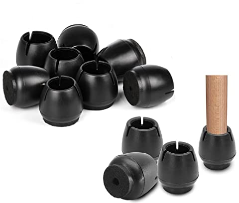 Voarge 16 Pcs Silicone Chair Leg Caps Floor Protector Round Square Furniture Feet Covers, floor protection, round furniture foot covers, tables and chairs foot protectors 12-16mm