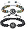 COAI Geschenkideen Ying Yang Armbänder aus Mattem Onyx und Azurit mit Sonne und Mond Charm für Paare