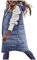 HHMY Lange Steppweste Damen - Longweste Mit Kapuze Schlanke Weste Jacke Übergangs Winter Steppjacke Ärmellose Kapuzenweste Gesteppte Mantel Warm Winddichte