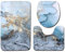 TinaDeer Natürliche weiße Marmor-Textur 3-teiliges Badezimmerteppich-Set, Badteppich-Set , Badvorleger Toilettensitz Dreiteiliges waschbar, WC-Garnitur