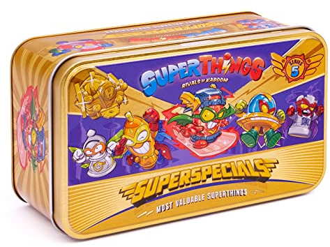 SUPERTHINGS Series 5 Gold Tin – It contains all the special figures from Series 5, including the ultra-rare (Kid Fury), the 2 gold leaders, the 6 silver captains and the 2 gold Aerowagons
