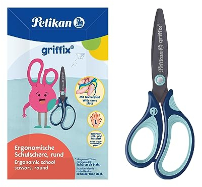 Pelikan griffix Schulschere rund, Schere für Linkshänder, blau, 1 Stück