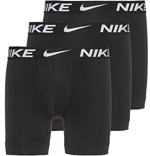 NIKE Men's Long Boxer in Dri-Fit, Brief 3PK, Black, XL,0000KE1157-UB1