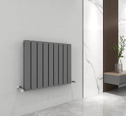 Radiator Horizontal Vertical Designer Flat Panel Central Heating Radiator 600mm Height (600x612mm Double, Anthracite)