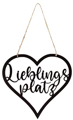 Bergliebe Wandhänger Herz Lieblingsplatz | Acryl | Wanddeko | Dekoschild | Garten | schwarz ca. 25,5 x 25 cm Pohmer Design