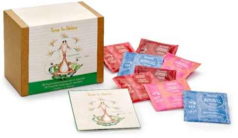 Tea Since 1836® | Cofanetto Regalo Tisane Relax | Infusi in 4 Sapori Fruttati | Tisane Dolci Senza Caffeina Gusti Frutta in Bustine - 28 Piramidi Totali (101.5 Gr)