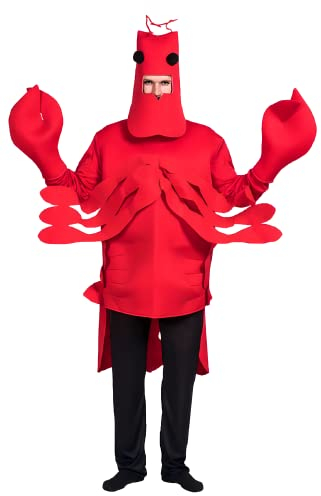 thematys Roter Hummer-Kostüm – Lustiger Onesie für Erwachsene, Einheitsgröße 160-185cm, Ideal für Karneval, Halloween & Mottopartys
