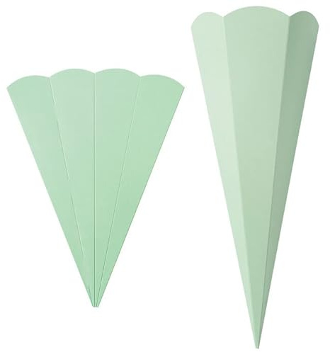 PAINT IT EASY NEU 5er Pack Geschwister-Schultüte Rohling mit Steckverschluß, Stabiler Karton 400g/qm, 6-eckig, 41 cm, Mint