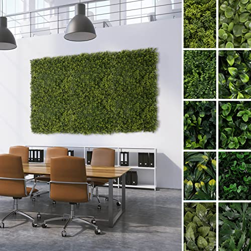 KARAT | Mur Végétal Artificiel Intérieur | Haie Artificielle | Panneaux Muraux | Toile de Fond | Décoration Murale Jungle Tropicale | Pachysandra, 50 x 50 cm