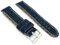 diloy Textil Uhrenarmband Jeans Denim ausgefranst Lederfutter flach sportlich – Größen 18mm 20mm 22mm 24mm 390 Navy Blau 24mm