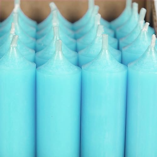 Bütic GmbH Stabkerzen durchgefärbt 180mm x Ø 22mm - Kerzen hochgereinigt, Brenndauer 8h, geruchsneutral, rußarm mit rückstandsfreiem Abbrand, Farbe:Eisblau, Set mit:4 Stück