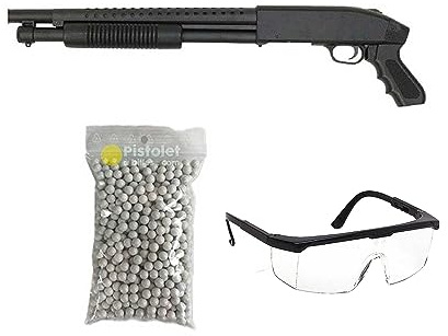 Saigo Defense Pack Airsoft Fusil à Pompe SG00032 / Modèle à Ressort/Plastique et Métal/Livré avec Accessoires
