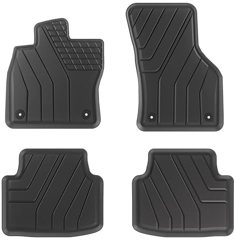 AD AP1103 Allwetter Gummifußmatten Set (4-teilig), Gummimatten mit hohem Rand