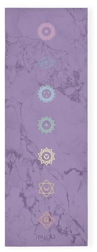 MYGA Yoga Mat - 6mm Thick Non-Slip Exercise Mat for Yoga, Pilates, Meditation and Fitness - Lightweight Travel Yoga Mat for Men and Women - Chakra
