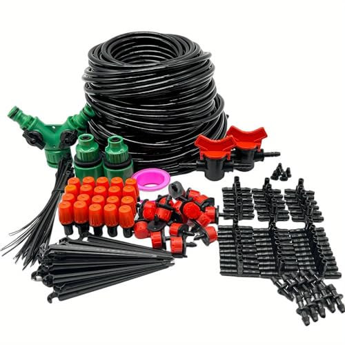 Automatische Tropfbewässerungs-Kits für Garten, 30 m, verstellbares Mikro-Bewässerungsset, Pflanzen-Wassersparsystem für Terrasse, Rasen, Garten, Gewächshaus, Blumenbeet (VariantValue)