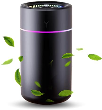 Portable Mini Air Humidifier – USB Diffuser with Colorful Cycling Light, 2 Mist Modes, Auto Shut-Off, Ultra-Quiet Design for Car, Home, Bedroom, Office, and Travel (Black)