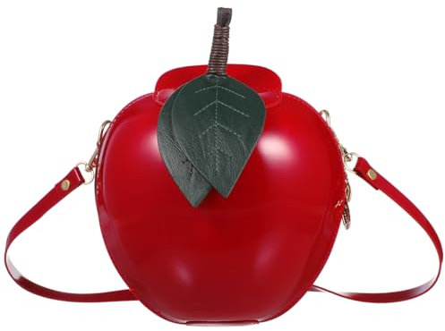 WOFASHPURET UmhäNgetasche, ApfelföRmige Schultertasche, Leder Geldbörse Handtasche Geldbörse, 19 X 19 X 10 Cm, Rot, Ideal FüR Einkaufen Und Partys Täglicher Gebrauch