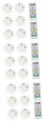Angoily 18 Stk Batterieleuchten Im Schrank Fernbedienungen Schrankleuchte Zum Aufkleben Batterie Leuchtet Kabellose Led-leuchten Mini-puck-lichter Led-puck-licht Abs Dimmbar Timer Weiß