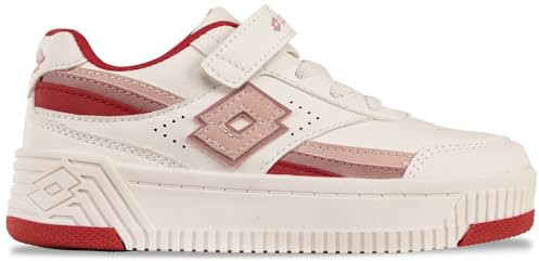 Lotto PINADEE K Girls Sneaker, Offwhite/Rose, 33 EU