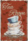 CREATCABIN Panneau Étain pour Salon Thé,Affiche Métal Rétro,Tasses Thé Vintage,Plaques d'art,Panneaux Muraux Suspendre,Décoration Extérieure Maison,30x20cm la Vie Est Meilleure avec Une Tasse Thé
