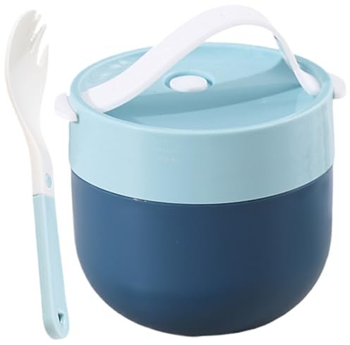 Soup Flasks for Hot Food Hot Food Flask, 600ml Microwave Soup Mug with Lid, Stainless Steel Breakfast Pots with Spoon, Leakproof Portable Soup Flasks for Work, School, Picnic Travel