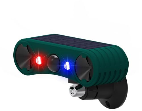Solar Powered Infrared Sensor Alarm, Motion Detector Alarm, Outdoor Security Alarm with Wide Coverage Area for Homes, Farms, Warehouses