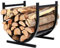 DIIDIIFF Halbrunder Stapelständer aus Holz – Bauernhaus-Kaminholzständer aus Schmiedeeisen für Terrasse, Veranda, Deck, Camping