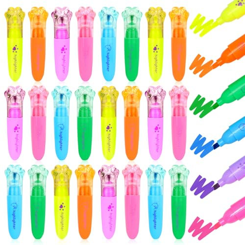 ARCROS 30 Stück Mini Textmarker Kinder, Mitgebsel Kindergeburtstag 6 7 8 9 10 Jahre, Gastgeschenke Kindergeburtstag & Give Away Gastgeschenke