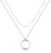 Silber 925 Halskette Layered Damen, Kette Layered mit Runder Anhänger Mehrreihige Halskette Hypoallergene Personalisierte Kette Modeschmuck Halskette für Frauen