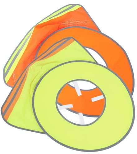 OSALADI 2pcs Full Brim Mesh Neck Shields Hard Hat Sun Visor Brim for Outdoor Construction Sports High Visibility Reflective Strip