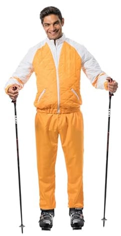 Chaks - Combinaison de ski, tenue des années 80 avec veste et pantalon | Costume 2 pièces pour l'après-ski, le carnaval et les soirées rétro, ensemble avec veste et pantalon pour adultes