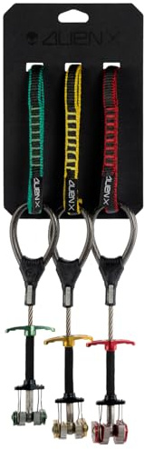Fixe Alien X Equinox Set Micro Friends für traditionelles Klettern – Grün (1/2), Gelb (3/4) und Rot (1) – Zerreißschutz – leicht und flexibel – hergestellt in Barcelona
