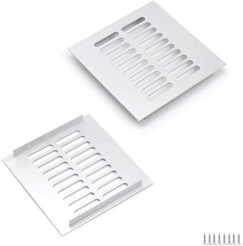 WJUAN Rejilla de ventilación de aluminio, 150X150MM, Plata, rectangular, para armarios, dormitorios y puertas