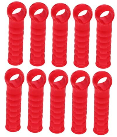 Besenstiel Endkappen 22mm 10 Stück Kunststoff für Mopp und Besen | Rot, Einfache Montage und Ergonomische Form, Passend für Reinigung und Garage, Ersatz für Stielgriffe