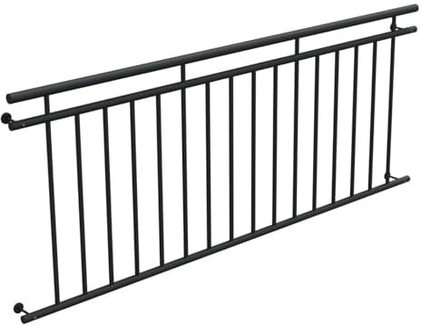 HAGO24 | Französischer Balkon | Fenstergitter | Stahlgeländer | 225x90cm Anthrazit | Stabgeländer | Julietbalustrade | Brüstung | Austrittsbalkon | Geländerfenster